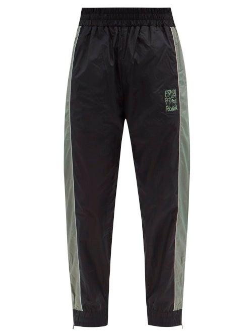 Mens Activewear Fendi - Logo-appliqu Technical Shell Track Pants - Mens - Black