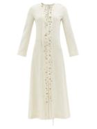Chlo - Eyelet-embellished Silk-blend Maxi Dress - Womens - Cream
