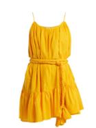 Matchesfashion.com Rhode Resort - Nala Tie Waist Cotton Dress - Womens - Yellow
