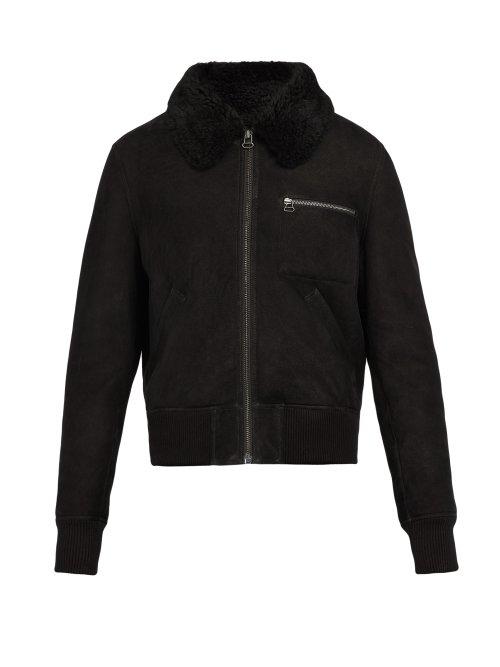 Matchesfashion.com Yves Salomon - Shearling Bomber Jacket - Mens - Black