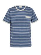 Matchesfashion.com Oliver Spencer - Envelope Striped Cotton Jersey T Shirt - Mens - Blue
