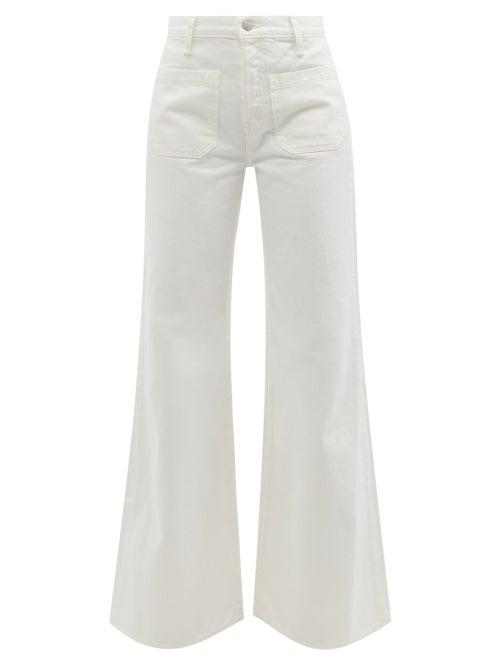 Ladies Rtw Nili Lotan - Florence High-rise Flared-leg Jeans - Womens - Cream