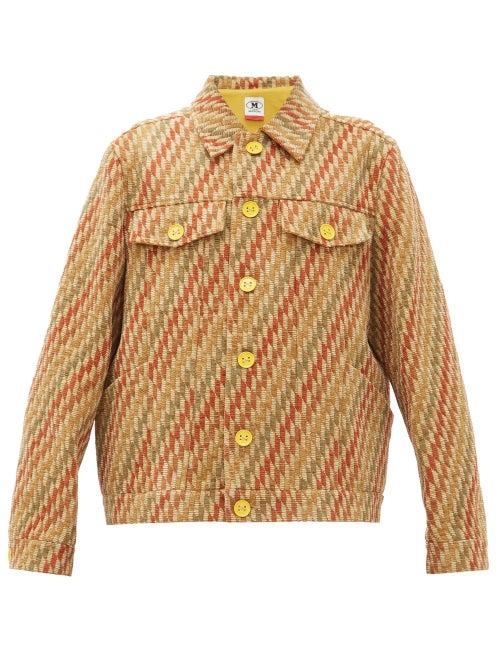 Matchesfashion.com M Missoni - Boxy Striped Upcycled-jacquard Jacket - Womens - Beige Multi