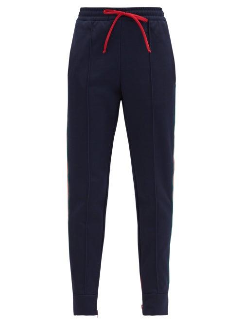 Matchesfashion.com Gucci - Web-stripe Jersey Track Pants - Womens - Navy