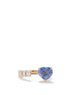 Shay - Floating Diamond, Sapphire & 18kt Gold Ring - Womens - Rose Gold