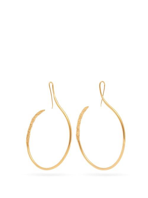 Matchesfashion.com Misho - Interrupted 22kt Gold Plated Hoops - Womens - Gold