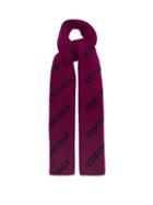 Balenciaga - Logo-jacquard Wool-blend Scarf - Womens - Dark Purple
