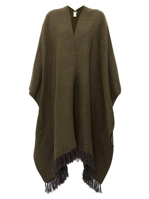 Matchesfashion.com Brunello Cucinelli - Fringed Shawl - Womens - Dark Green