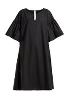 Matchesfashion.com Merlette - Gathered Sleeve Cotton Dress - Womens - Black