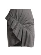 Matchesfashion.com Isabel Marant Toile - Nel Ruffled Wool Mini Skirt - Womens - Grey