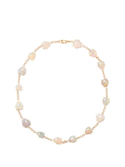 Ladies Fine Jewellery Irene Neuwirth - Opal Heart & 18kt Rose-gold Necklace - Womens - Rose Gold