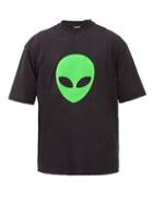 Matchesfashion.com Balenciaga - Alien-print Cotton-jersey T-shirt - Mens - Black