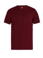 Matchesfashion.com Polo Ralph Lauren - Logo Embroidered Cotton Jersey T Shirt - Mens - Burgundy