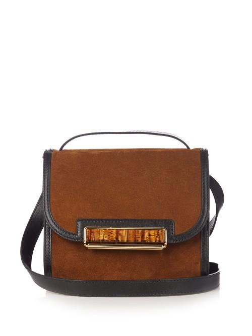 Hillier Bartley Cigar Suede And Leather Cross-body Bag
