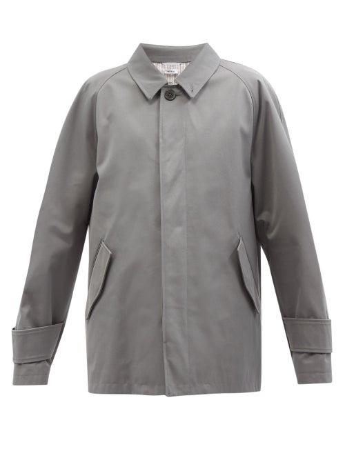 Thom Browne - Cotton-twill Waterproof Driver Jacket - Mens - Grey