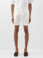 Wales Bonner - Cassette Striped Linen-blend Shorts - Mens - Ivory