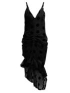 Matchesfashion.com Maria Lucia Hohan - Skylar Polka Dot Ruched Dress - Womens - Black