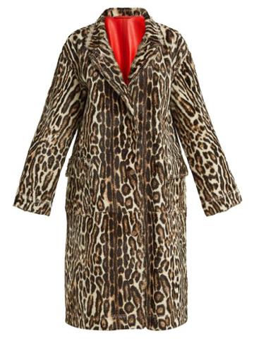 Matchesfashion.com Calvin Klein 205w39nyc - Leopard Print Leather Duster Coat - Womens - Leopard