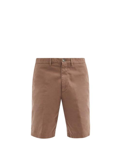 Matchesfashion.com Brunello Cucinelli - Slim-leg Cotton-twill Shorts - Mens - Brown