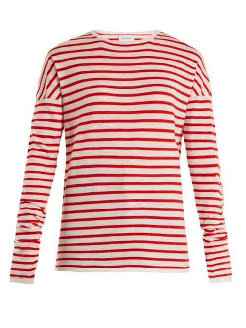 Matchesfashion.com Barrie - Thistle Striped Cashmere Sweater - Womens - Red White