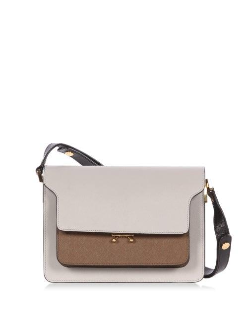 Matchesfashion.com Marni - Trunk Saffiano-leather Shoulder Bag - Womens - Grey Multi