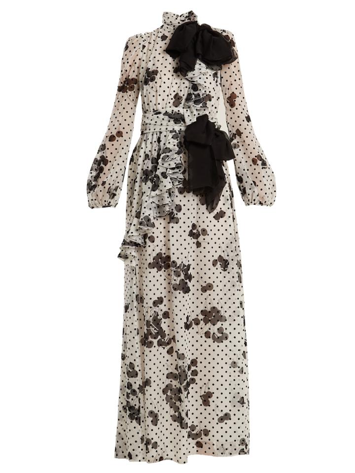 Giambattista Valli Cherry And Polka Dot-print Ruffled Silk Gown