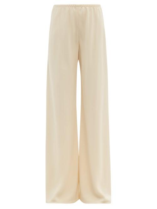 Ladies Rtw The Row - Gala Cady Wide-leg Trousers - Womens - Cream