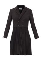 Matchesfashion.com Redvalentino - Pleated Double-breasted Blazer Dress - Womens - Black