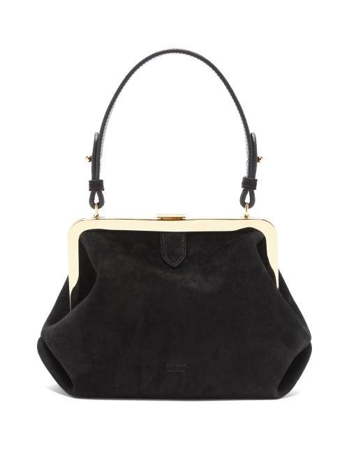 Matchesfashion.com Khaite - Agnes Small Suede Top-handle Bag - Womens - Black