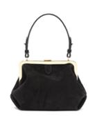 Matchesfashion.com Khaite - Agnes Small Suede Top-handle Bag - Womens - Black