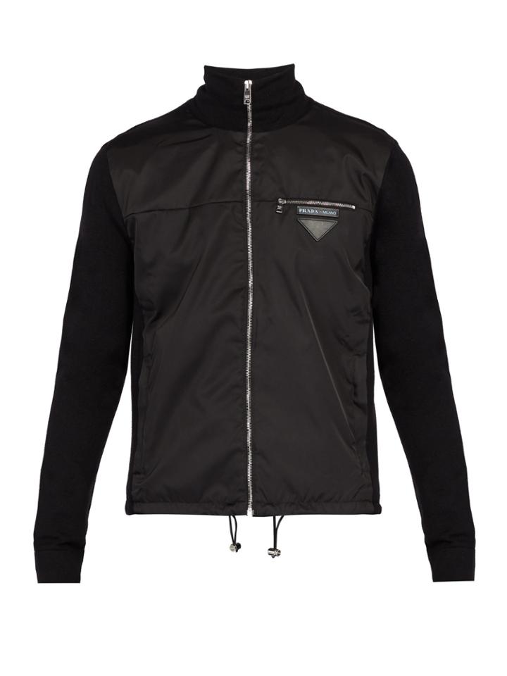 Prada Shell-panelled Wool Track Top