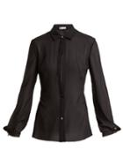 Matchesfashion.com Lanvin - Sheer Silk Blend Shirt - Womens - Black