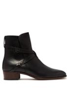 Matchesfashion.com Bottega Veneta - Intrecciato Strap Leather Chelsea Boots - Mens - Black