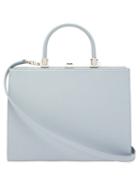 Matchesfashion.com Rodo - Le Marais Frame-top Leather Handbag - Womens - Light Blue