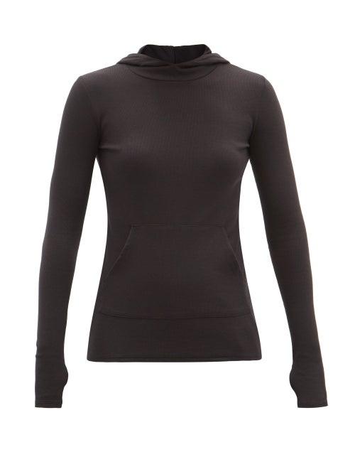 Matchesfashion.com Commando - Ribbed Pima Cotton-blend Hooded Sweatshirt - Womens - Black