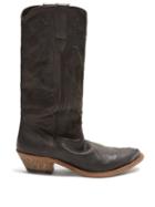 Matchesfashion.com Golden Goose Deluxe Brand - Flying Distressed Leather Knee Boots - Womens - Black