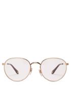Matchesfashion.com Givenchy - Rivet Effect Round Metal Glasses - Womens - Gold