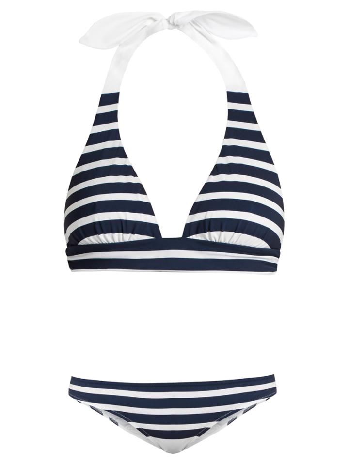 Dolce & Gabbana Stripe-print Halterneck Bikini