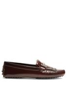 Tod's Gommino T-bar Fringed Leather Loafers