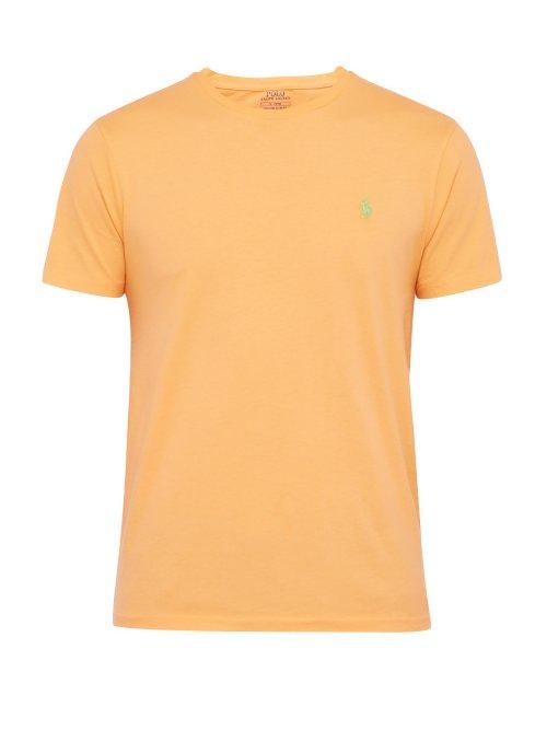 Matchesfashion.com Polo Ralph Lauren - Logo Embroidered Cotton Jersey T Shirt - Mens - Orange