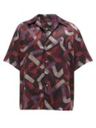 Matchesfashion.com Edward Crutchley - Cigarette-print Notched-collar Silk Shirt - Mens - Black Multi