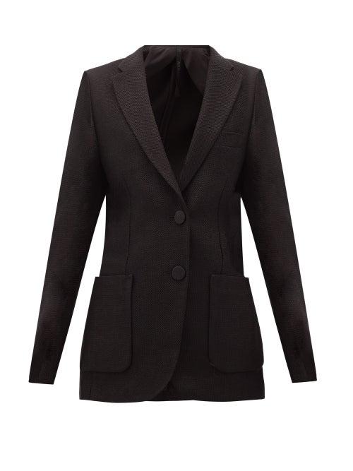 Matchesfashion.com Petar Petrov - Jael Single-breasted Hopsack Suit Jacket - Womens - Black