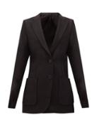 Matchesfashion.com Petar Petrov - Jael Single-breasted Hopsack Suit Jacket - Womens - Black