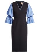 Roksanda Dania Silk-blend Crepe Midi Dress