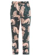 Matchesfashion.com Desmond & Dempsey - Circe Lion-print Cotton Pyjama Trousers - Mens - Pink Multi