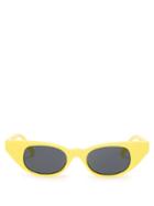 Matchesfashion.com Le Specs - The Breaker Cat Eye Acetate Sunglasses - Womens - Yellow