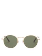 Mens Eyewear Oliver Peoples - Weslie Round Titanium Sunglasses - Mens - Gold