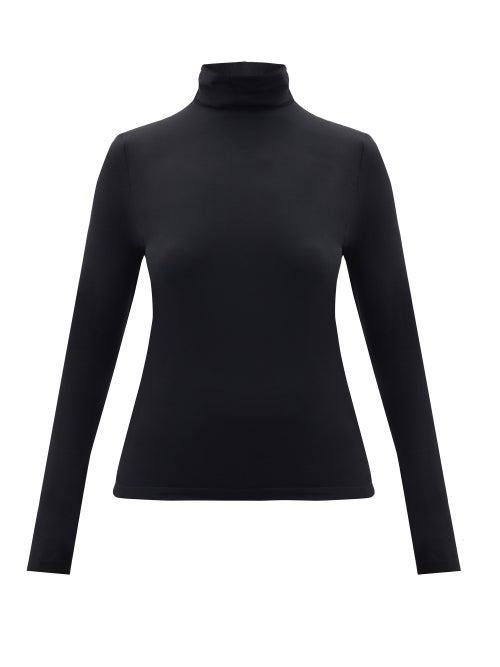 Ladies Lingerie Wolford - Roll-neck Jersey Top - Womens - Black