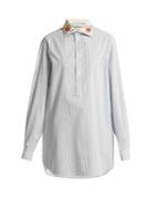 Gucci Double-collar Striped Cotton Shirt
