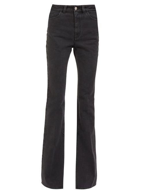 Matchesfashion.com The Attico - Split-hem High-rise Jeans - Womens - Black